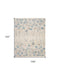 9' X 12' Ivory And Blue Floral Area Rug