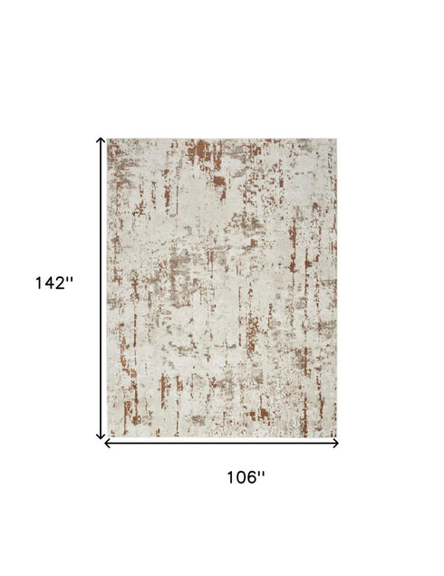 9' X 12' Cream Abstract Area Rug