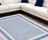 8' X 12' Ivory and Blue Geometric Distressed Non Skid Area Rug