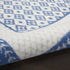 8' X 12' Ivory and Blue Geometric Distressed Non Skid Area Rug