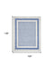 8' X 12' Ivory and Blue Geometric Distressed Non Skid Area Rug