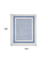 8' X 12' Ivory and Blue Geometric Distressed Non Skid Area Rug
