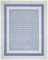 8' X 12' Ivory and Blue Geometric Distressed Non Skid Area Rug