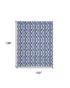 8' X 12' Ivory and Blue Geometric Distressed Non Skid Area Rug