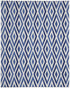 8' X 12' Ivory and Blue Geometric Distressed Non Skid Area Rug