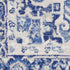 8' X 12' Ivory and Blue Floral Medallion Distressed Non Skid Area Rug