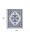 8' X 12' Ivory and Blue Floral Medallion Distressed Non Skid Area Rug