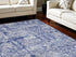 8' X 12' Ivory and Navy Blue Abstract Distressed Non Skid Area Rug