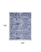 8' X 12' Ivory and Navy Blue Abstract Distressed Non Skid Area Rug