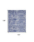 8' X 12' Ivory and Navy Blue Abstract Distressed Non Skid Area Rug