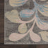 9' X 12' Beige Gray And Blue Botanical Leaves Area Rug