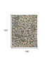 9' X 12' Beige Gray And Blue Botanical Leaves Area Rug