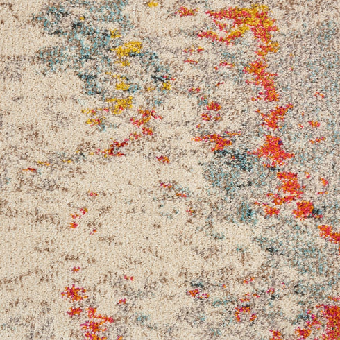 9' X 12' Ivory Abstract Power Loom Area Rug