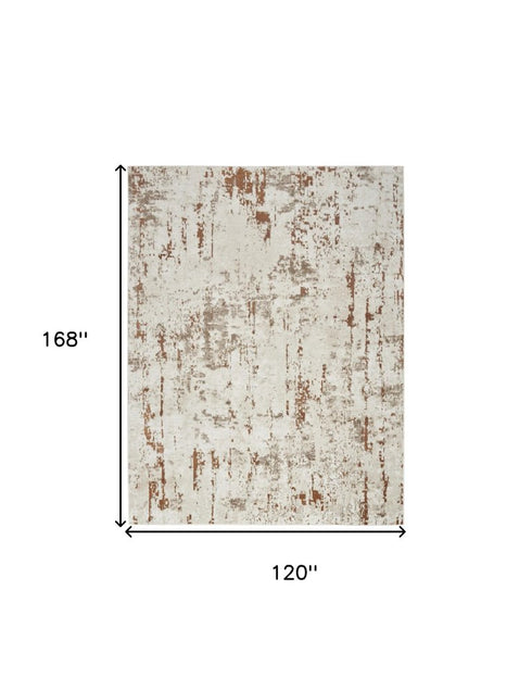 10' X 14' Cream Abstract Area Rug