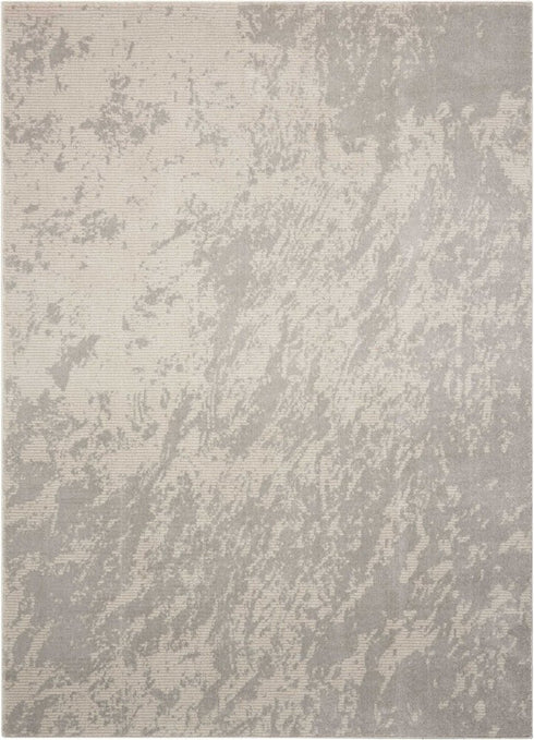 9' X 13' Gray Abstract Power Loom Area Rug