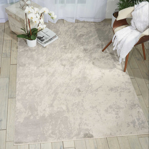 9' X 13' Gray Abstract Power Loom Area Rug