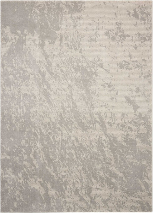 9' X 13' Gray Abstract Power Loom Area Rug