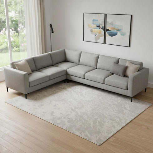 9' X 13' Gray Abstract Power Loom Area Rug