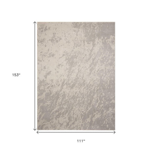 9' X 13' Gray Abstract Power Loom Area Rug