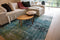 10' Blue And Green Abstract Runner Rug