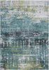 10' Blue And Green Abstract Runner Rug