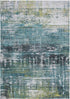10' Blue And Green Abstract Runner Rug