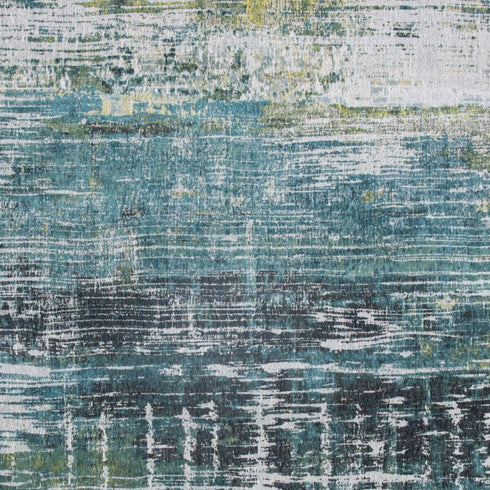 10' Blue And Green Abstract Runner Rug