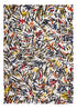 6' X 8' White Abstract Washable Area Rug