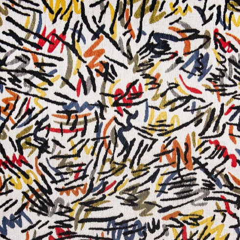 6' X 8' White Abstract Washable Area Rug