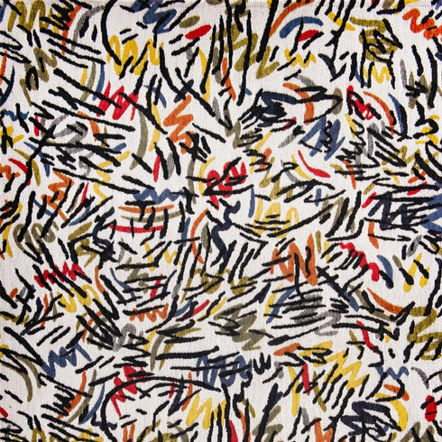 6' X 8' White Abstract Washable Area Rug