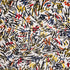 6' X 8' White Abstract Washable Area Rug