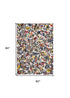 6' X 8' White Abstract Washable Area Rug