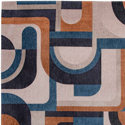 8' X 11' Gray And Beige Geometric Washable Area Rug