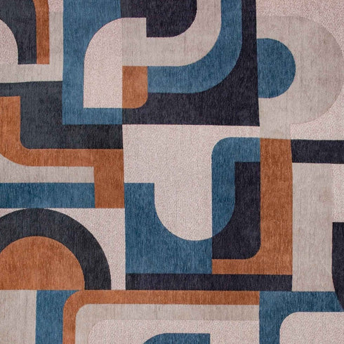 8' X 11' Gray And Beige Geometric Washable Area Rug