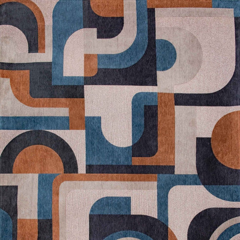 8' X 11' Gray And Beige Geometric Washable Area Rug