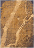 8' X 11' Yellow Abstract Non Skid Area Rug