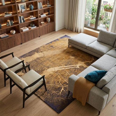 8' X 11' Yellow Abstract Non Skid Area Rug