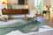 8' Gray and Green Round Abstract Non Skid Area Rug