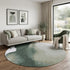 8' Gray and Green Round Abstract Non Skid Area Rug