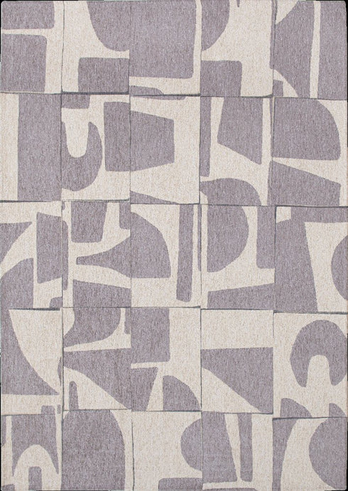 6' X 8' Gray Geometric Washable Area Rug