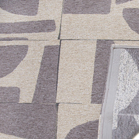 6' X 8' Gray Geometric Washable Area Rug