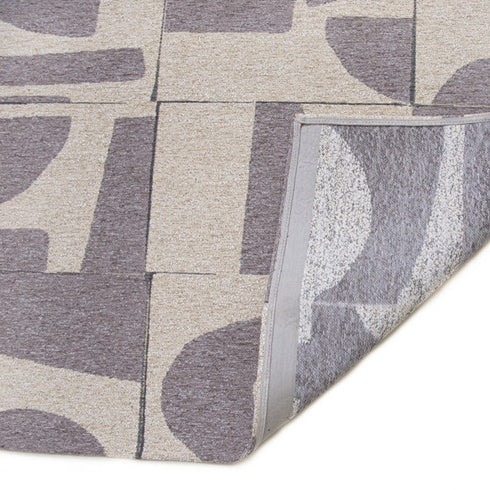 6' X 8' Gray Geometric Washable Area Rug