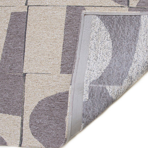 6' X 8' Gray Geometric Washable Area Rug