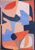 8' X 11' Blue And Red Abstract Washable Area Rug