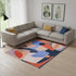 9' X 13' Blue And Red Abstract Washable Area Rug