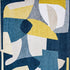 8' Blue And Yellow Abstract Washable Round Rug