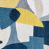 8' Blue And Yellow Abstract Washable Round Rug