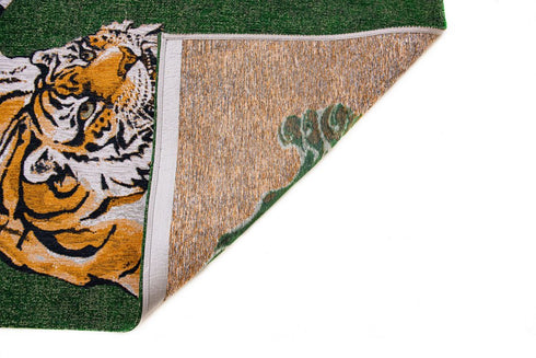 6' X 8' Green And Yellow Abstract Washable Area Rug