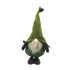 23" Green And White Fabric Standing Gnome
