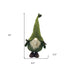 23" Green And White Fabric Standing Gnome